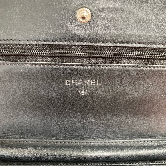 ❌SOLD ON E🅱️🅰️Y❌🌼 Chanel Caviar CC Timeless BLACK WOC With Card &dust bag SHW - Picture 10 of 17